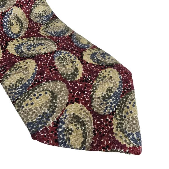 Vintage Burberrys Hand Sewn Tie 100% Silk Red Abstract  Vintage Burberrys Tie Mens Silk Geometric Pattern Made USA Hand Sewn 90s